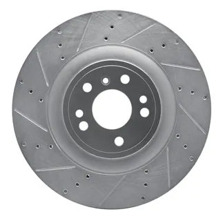 R1 Concepts EDZ-63146L Brake Rotor Drilled and Slotted Silver